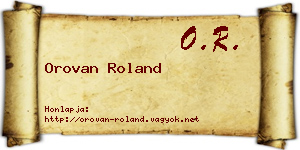 Orovan Roland névjegykártya